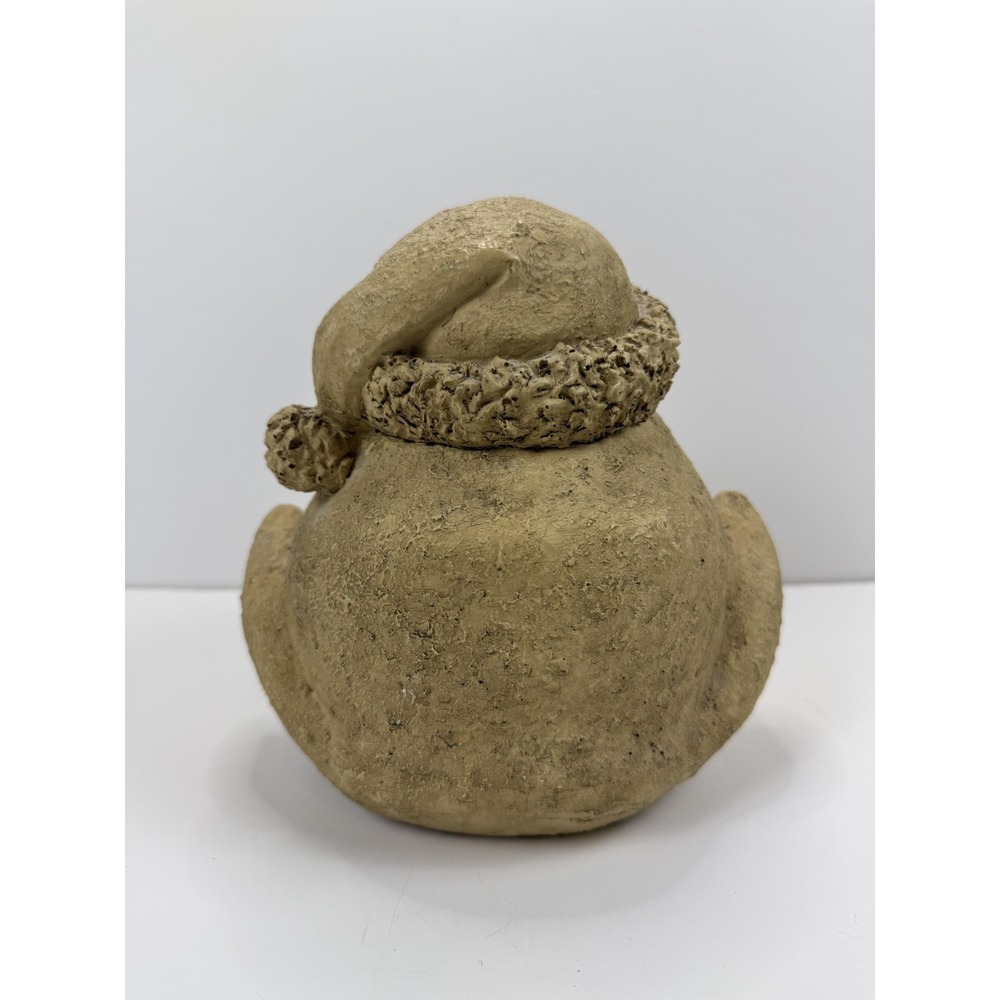 Garden Christmas Frog with Hat and Gift Resin Tan with Statue Outdoor 7 x 8" - Picture 4 of 8